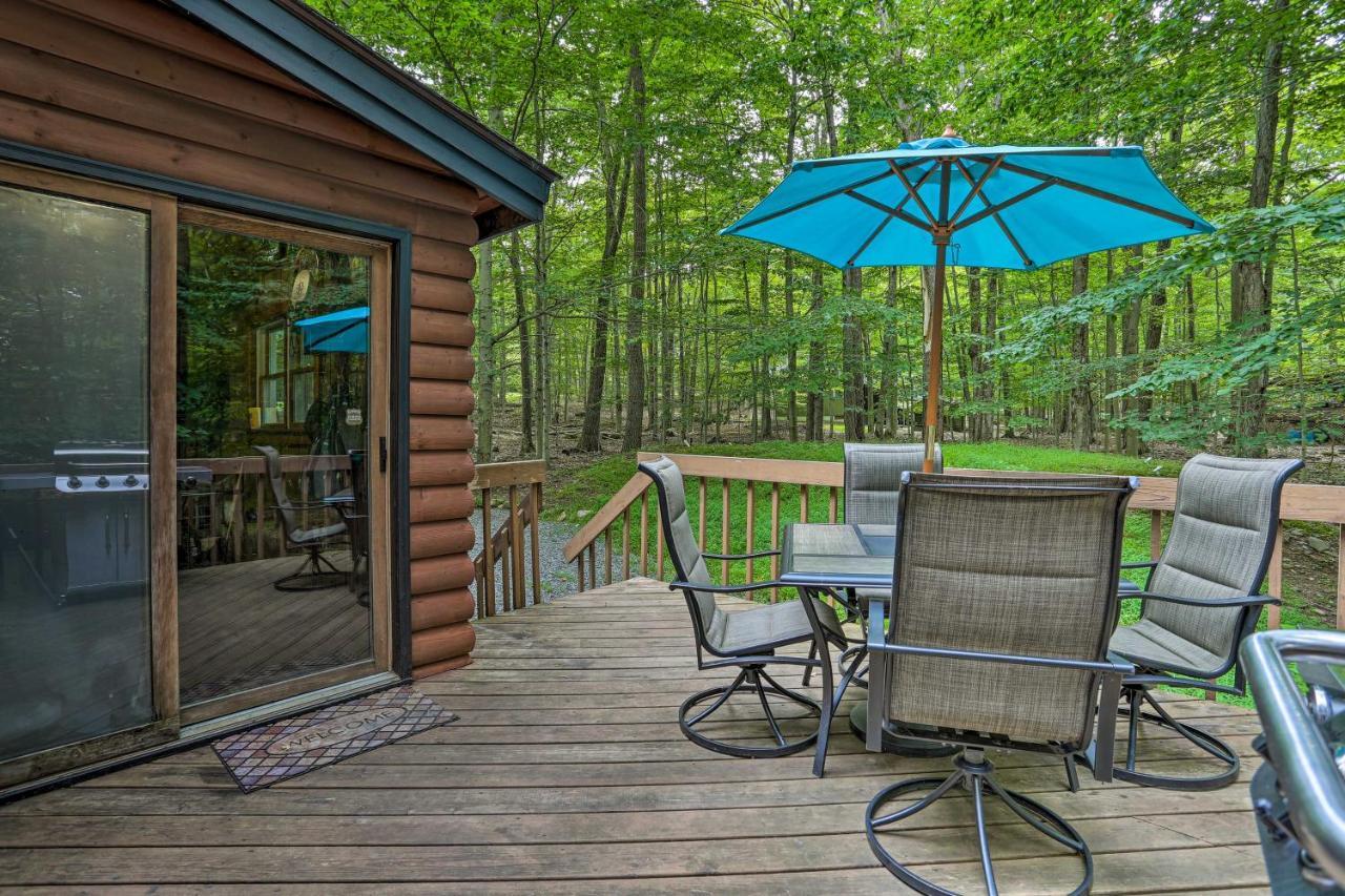 Pocono Log Fireplace, Fire Pits And Amenities Ferienhaus *