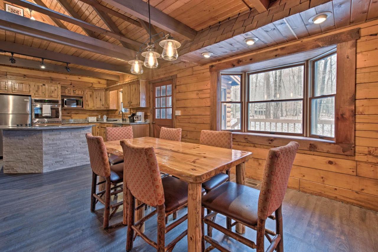 Pocono Log Fireplace, Fire Pits And Amenities
